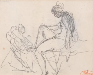 Deux figures - Probablement pour le bain de Diane